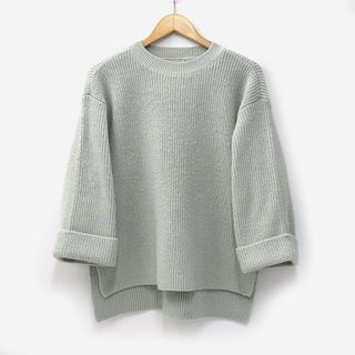 エイチアンドエム(H&M)のエイチ&エム H&M ショート丈 プルオーバー ニット セーター S ブルー(ニット/セーター)