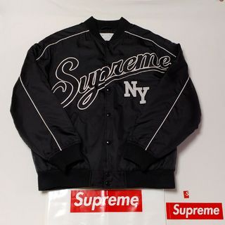 シュプリーム(Supreme)のシュプリーム Contrast Script Varsity JKT 黒 M(スタジャン)