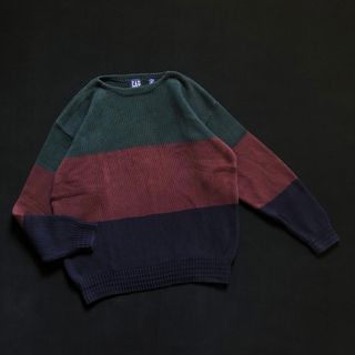 ギャップ(GAP)の90s Old gap ボートネック コットンニット セーター 昔 ビンテージ(ニット/セーター)