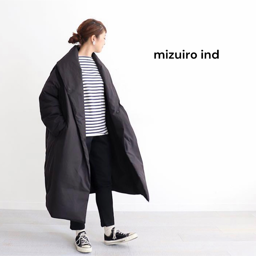 mizuiroind ミズイロインド ドレープロング ダウンコート ブラック | フリマアプリ ラクマ