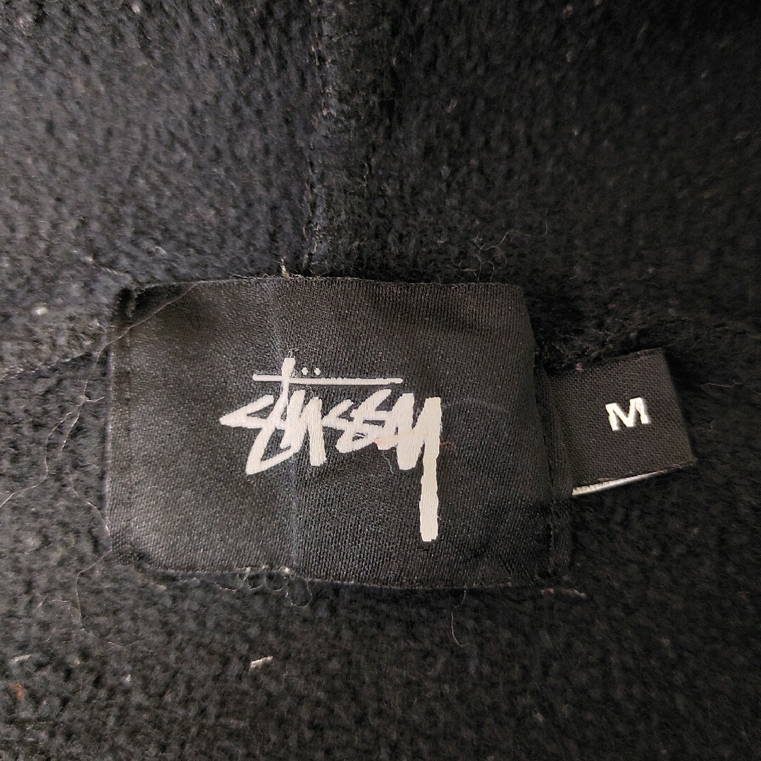 STUSSY - 【USA製】ステューシー☆センターロゴパーカー M 黒 ラスタ