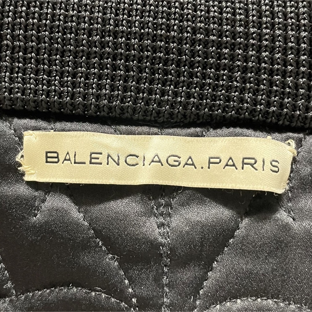 Balenciaga(バレンシアガ)の本物 バレンシアガ 切替 パイピング ニット ダウンジャケット 36 黒 レディースのジャケット/アウター(ダウンジャケット)の商品写真