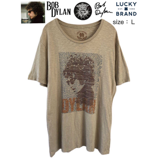ラッキーブランド(Lucky Brand)のBob Dylan　ボブ・ディラン　Tシャツ　L　ベージュ　USA古着(Tシャツ/カットソー(半袖/袖なし))