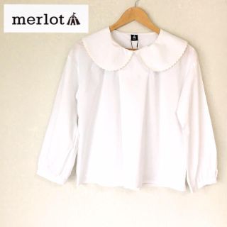 メルロー(merlot)のメルロー ビッグ襟ブラウス オフホワイト(シャツ/ブラウス(長袖/七分))