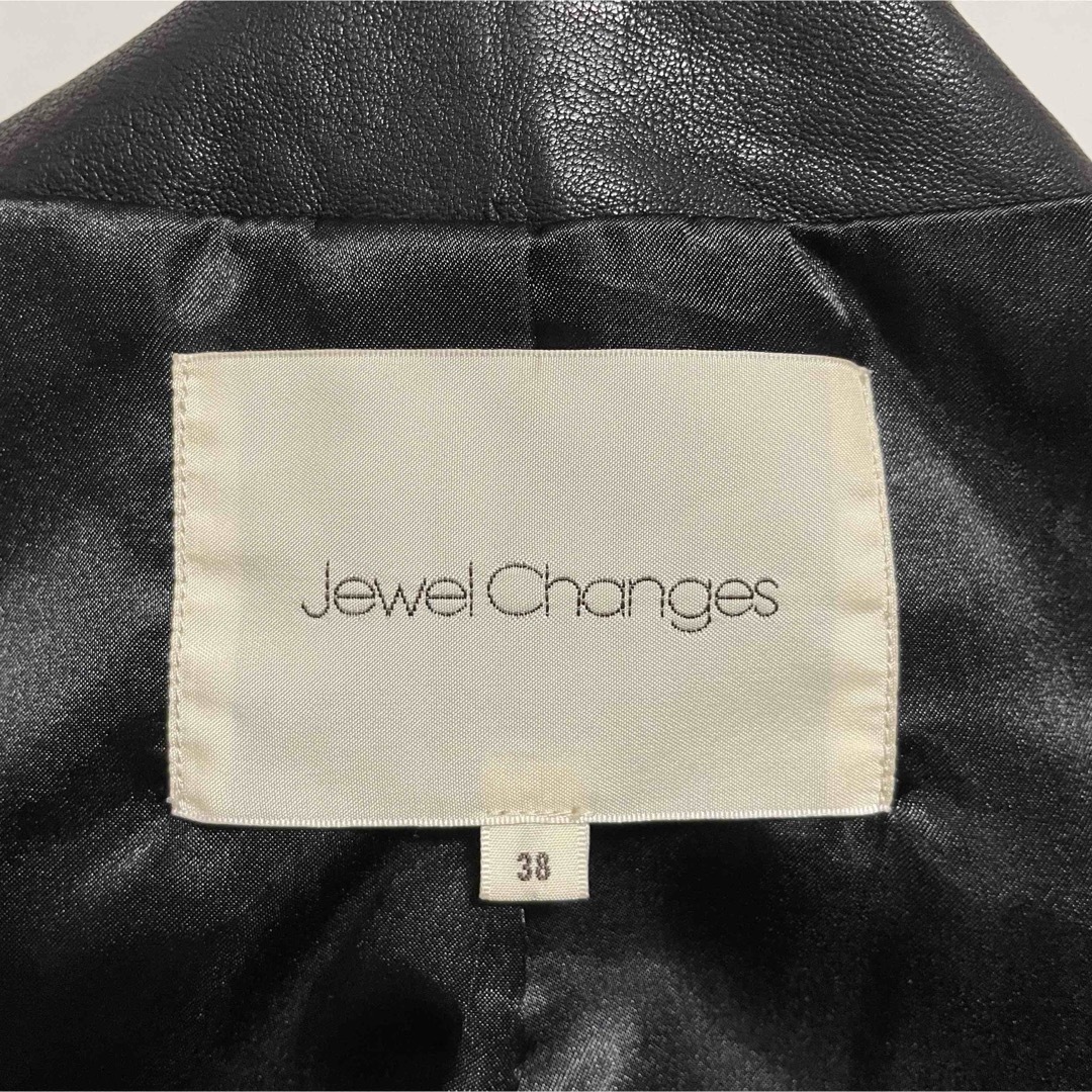 Jewel Changes(ジュエルチェンジズ)の【美品】ジュエルチェンジズ 羊革 襟なし ライダースジャケット シングル  レディースのジャケット/アウター(ライダースジャケット)の商品写真