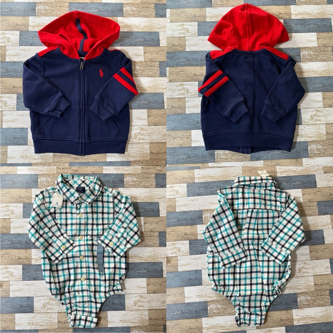 Ralph Lauren(ラルフローレン)の【新品有り】男の子服　まとめ売り　６点　50-75cm　ロンパース　パーカー キッズ/ベビー/マタニティのベビー服(~85cm)(ロンパース)の商品写真