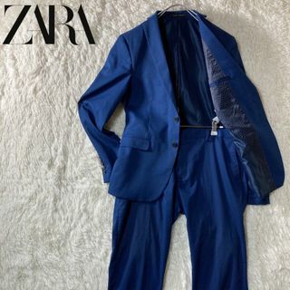 ザラ zara ダブル セットアップ スーツ ブルー-