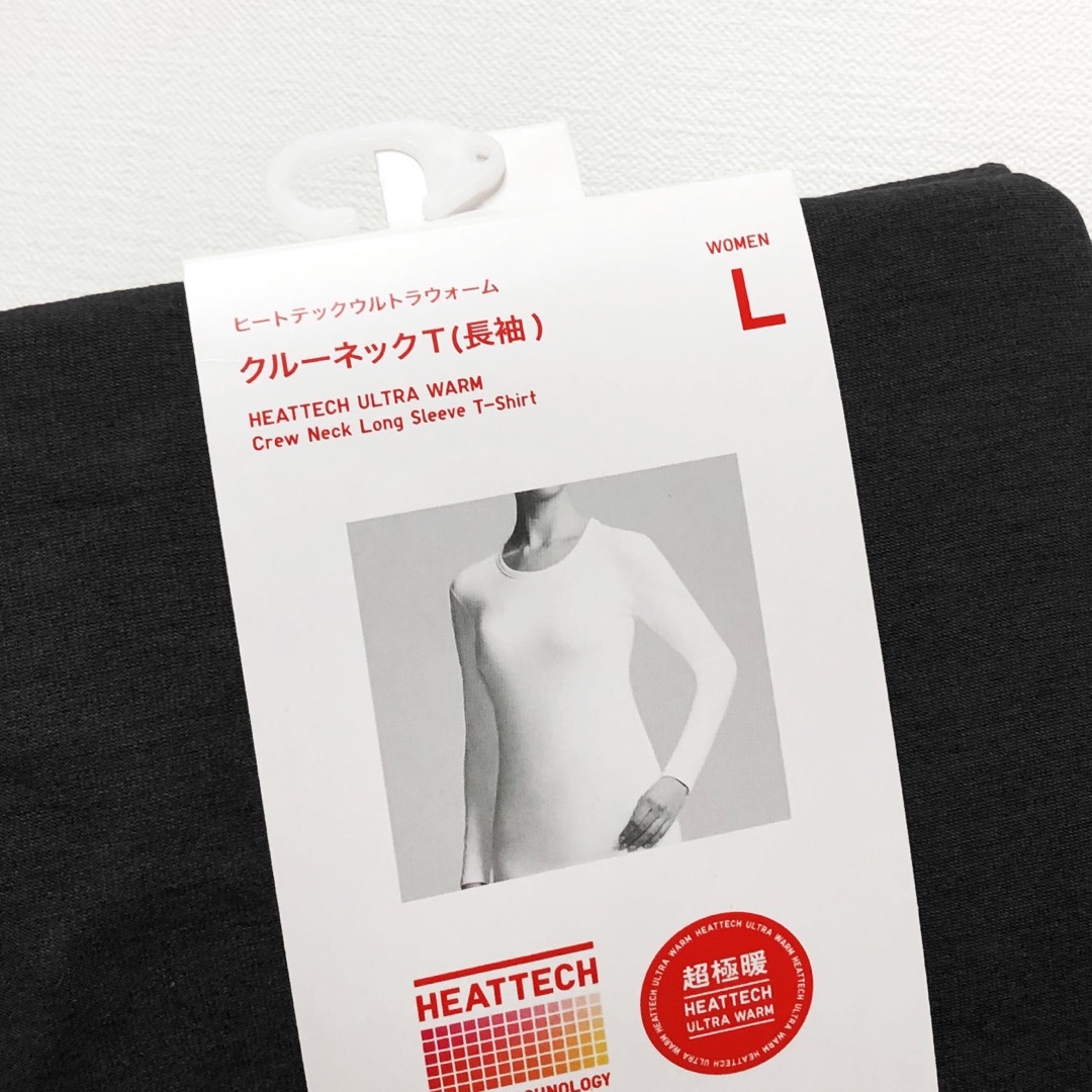 UNIQLO(ユニクロ)の超極暖 ヒートテックウルトラウォーム クルーネックT 長袖　黒色 L　ユニクロ レディースのトップス(Tシャツ(長袖/七分))の商品写真