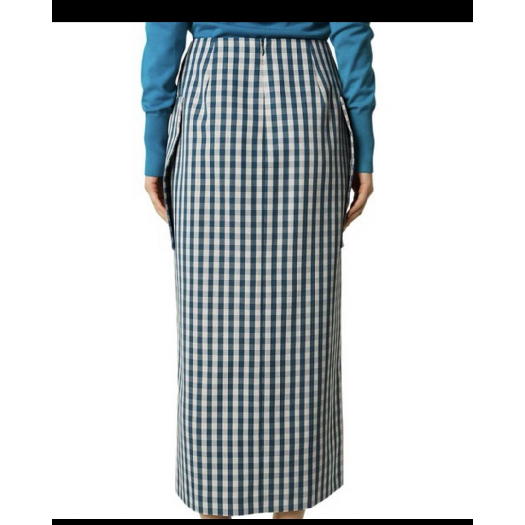 LE CIEL BLEU(ルシェルブルー)のルシェルブルー　Gingham Big Pocket Maxi Skirt 36 レディースのスカート(ロングスカート)の商品写真