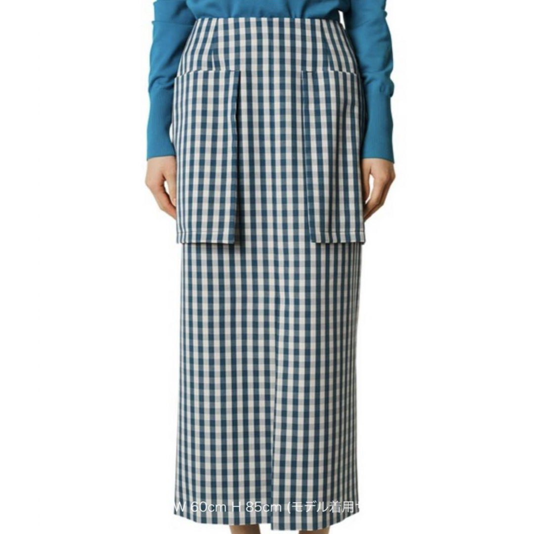 スカートルシェルブルー　Gingham Big Pocket Maxi Skirt 36