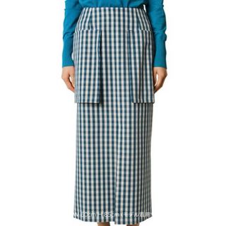 ルシェルブルー(LE CIEL BLEU)のルシェルブルー　Gingham Big Pocket Maxi Skirt 36(ロングスカート)