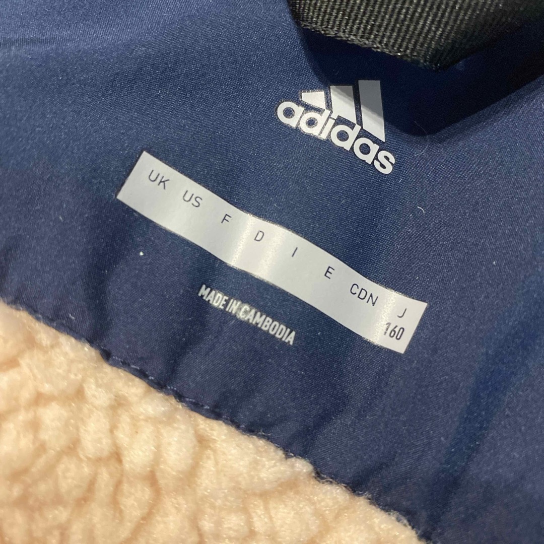 adidas(アディダス)のadidasベンチコート160フード付 キッズ/ベビー/マタニティのキッズ服女の子用(90cm~)(コート)の商品写真