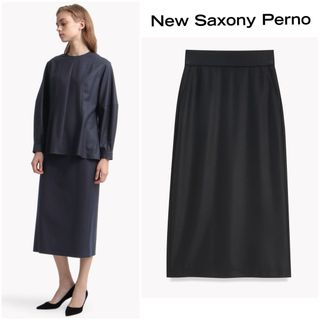 セオリーリュクス(Theory luxe)のtheory luxe 22AW New Saxony ミモレ丈スカート　黒38(ひざ丈スカート)