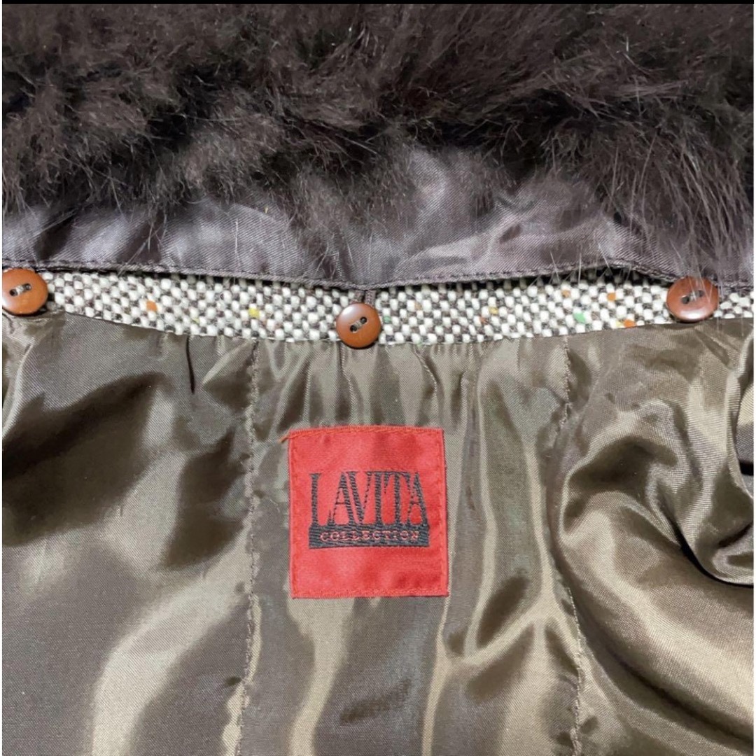美品　LAVITA  コート ブルーフォックス L レディースのジャケット/アウター(ロングコート)の商品写真