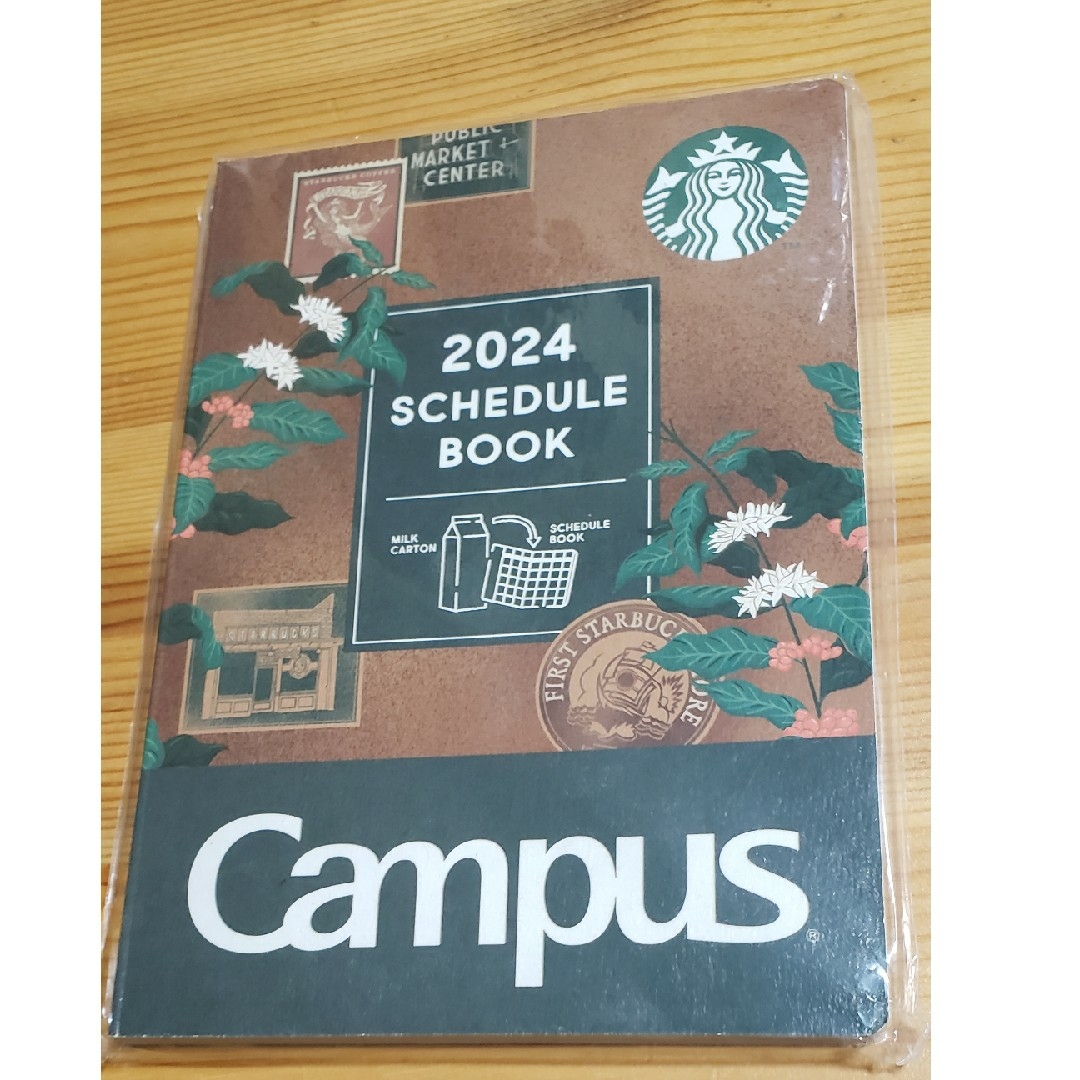 Starbucks Coffee(スターバックスコーヒー)の2024スターバックスキャンパススケジュールブックパイクプレイス インテリア/住まい/日用品の文房具(カレンダー/スケジュール)の商品写真