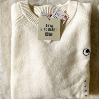 アニヤハインドマーチ(ANYA HINDMARCH)のUNIQLO ANYA HINDMARCH キッズ150ホワイト(ニット)