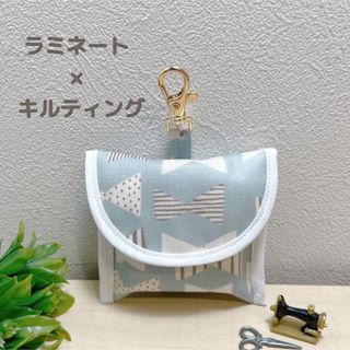 GPS BOT トーク　ケース　ハンドメイド　リボン柄　ラミネート×キルティング(外出用品)