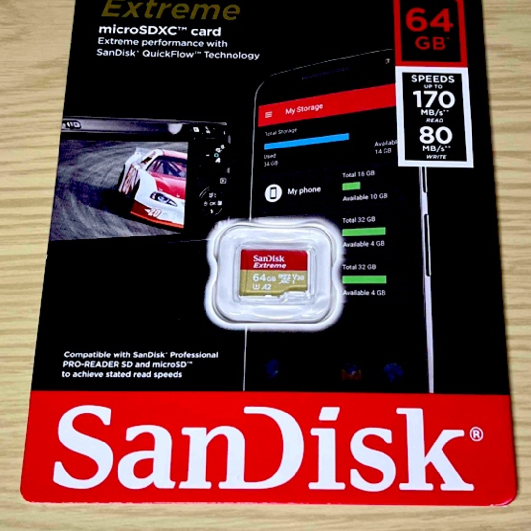 SanDisk(サンディスク)のSanDisk microSDXCカード 64GB SDSQXAH-064G-G スマホ/家電/カメラのカメラ(その他)の商品写真