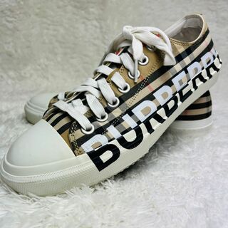 バーバリー(BURBERRY)の【極美品】Burberry バーバリー ロゴプリント ノバチェックスニーカー(スニーカー)