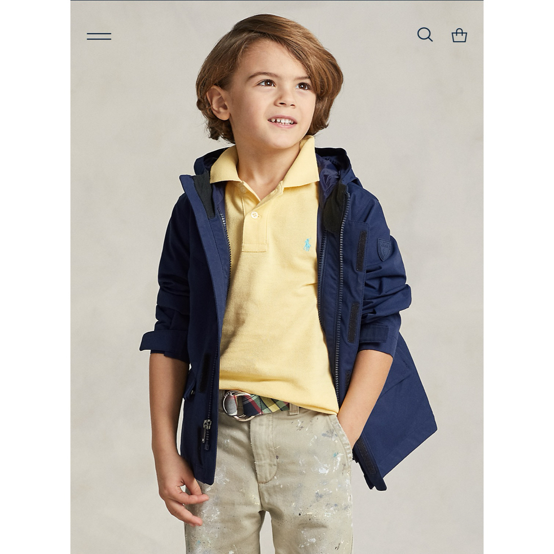 POLO RALPH LAUREN(ポロラルフローレン)のPOLORalphLaurenウォーターリペラント フーデッド ジャケット150 キッズ/ベビー/マタニティのキッズ服男の子用(90cm~)(コート)の商品写真