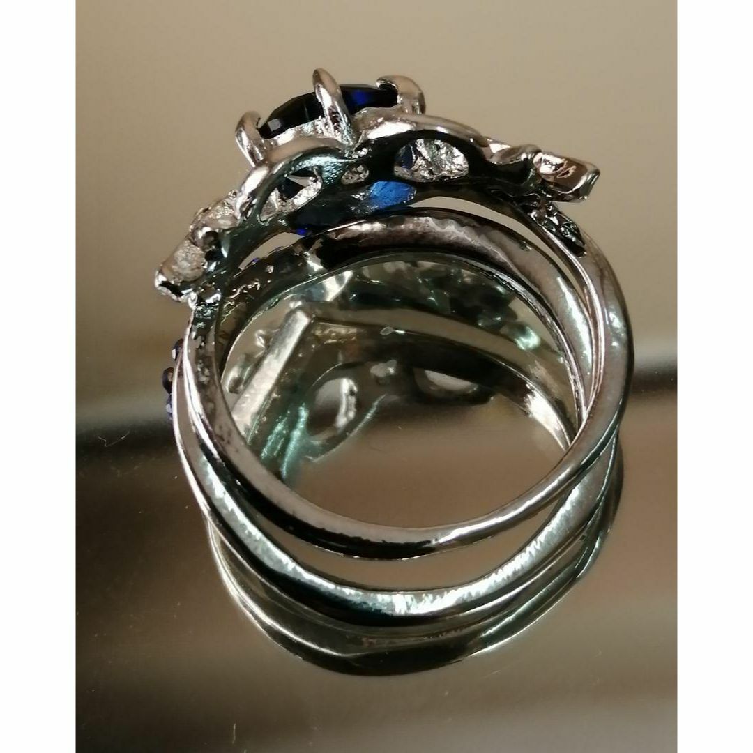 【SALE】リング レディース ブルー アクセサリーハート 指輪 18号 レディースのアクセサリー(リング(指輪))の商品写真