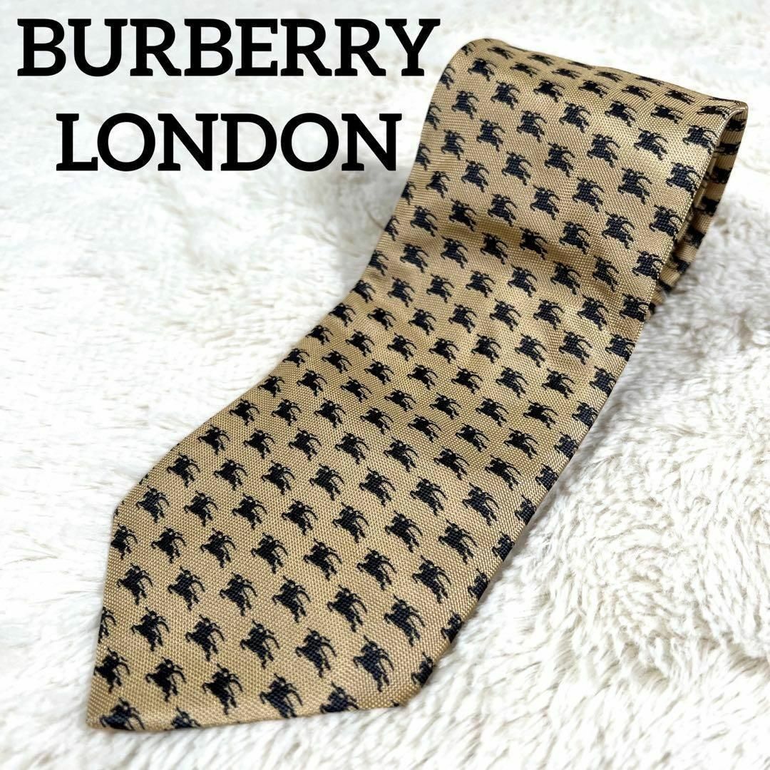 BURBERRY(バーバリー)の【高級】バーバリーロンドン ホースロゴ シルク 刺繍 メンズ 人気 総柄 メンズのファッション小物(ネクタイ)の商品写真