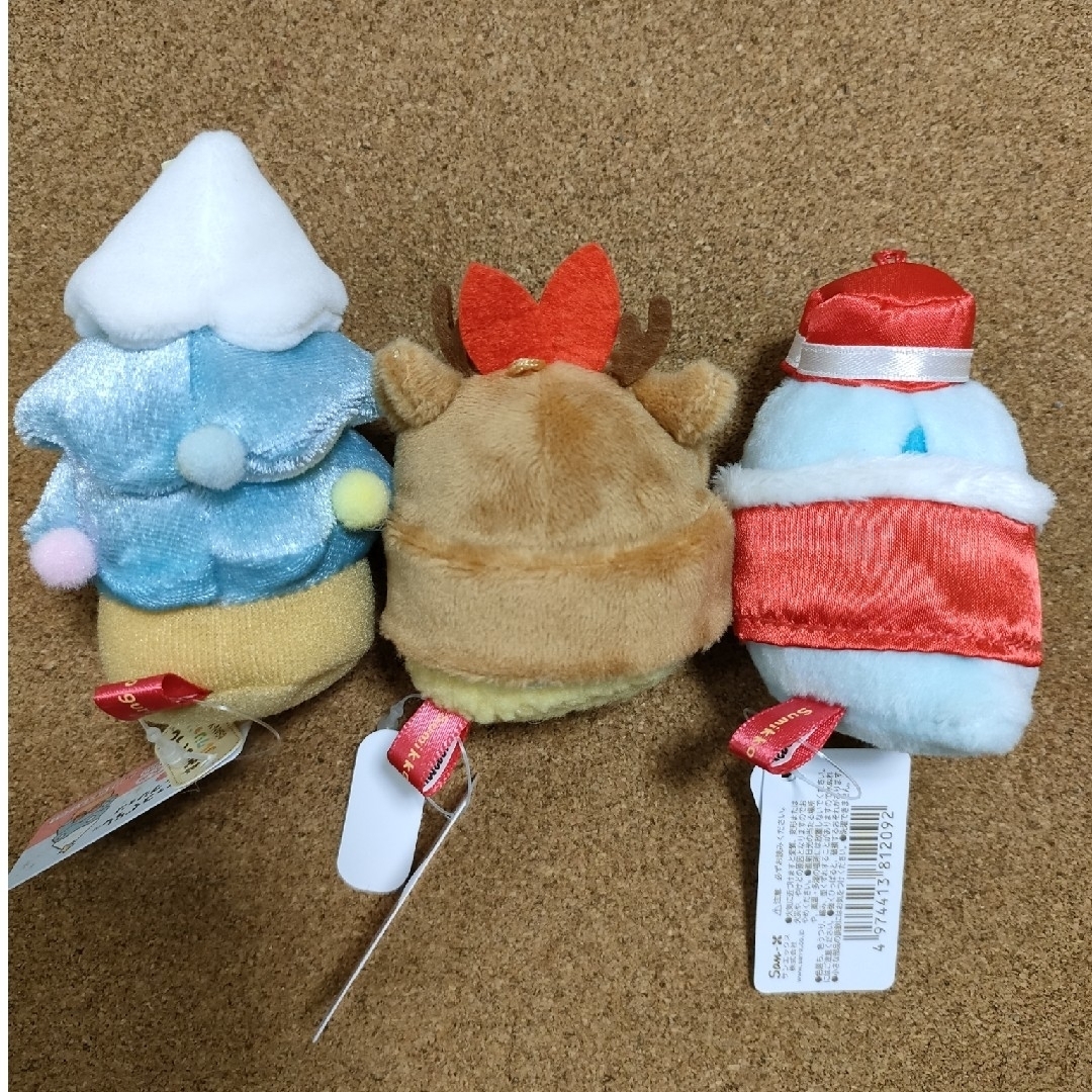 すみっコぐらし　てのりぬいぐるみ　クリスマス　3点セット エンタメ/ホビーのおもちゃ/ぬいぐるみ(キャラクターグッズ)の商品写真