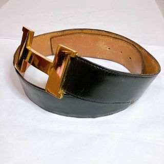 【本物・極美品】HERMES エルメス Hベルト 2000年 ブラック×ゴールド