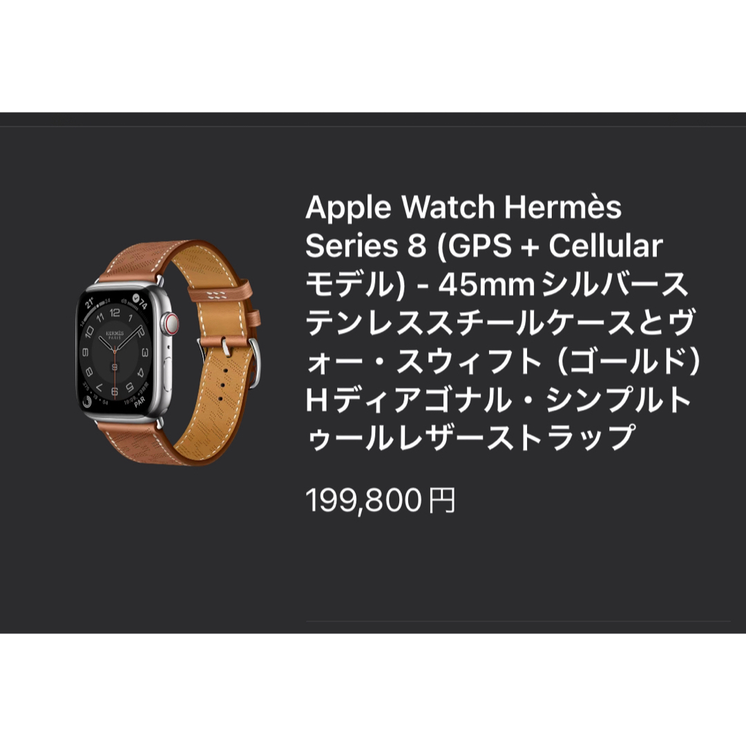 Apple Watch(アップルウォッチ)のApple Watch HERMES Series8 シルバーステンレススチール メンズの時計(腕時計(デジタル))の商品写真