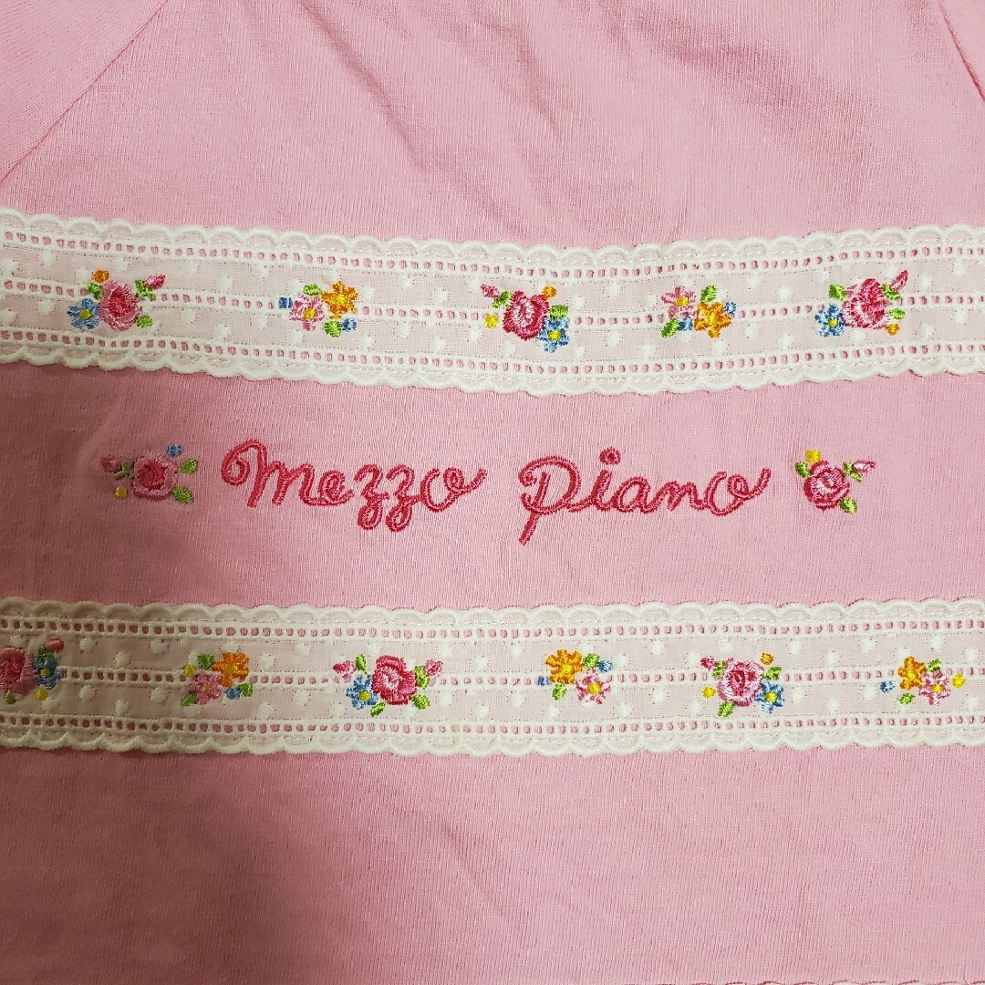 mezzo piano(メゾピアノ)のMezzo piano Aライン レース 花柄 Tシャツ トップス ピンク 半袖 キッズ/ベビー/マタニティのキッズ服女の子用(90cm~)(その他)の商品写真