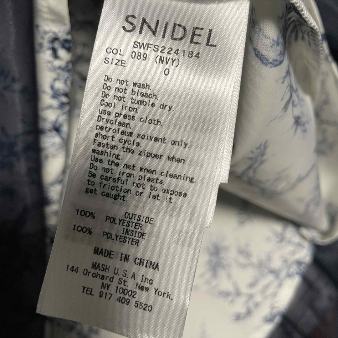 SNIDEL プリーツシフォンレイヤードプリントスカート ブルー 0サイズ