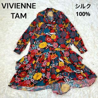 ヴィヴィアンタム VIVIENNE TAM ドッキングワンピース 菊？ボタン？柄