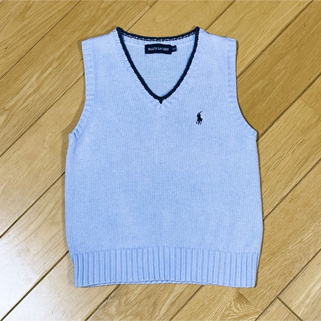 Ralph Lauren(ラルフローレン)の【100】ラルフローレン　ニットベスト　水色　卒園式　入園式 キッズ/ベビー/マタニティのキッズ服男の子用(90cm~)(ニット)の商品写真