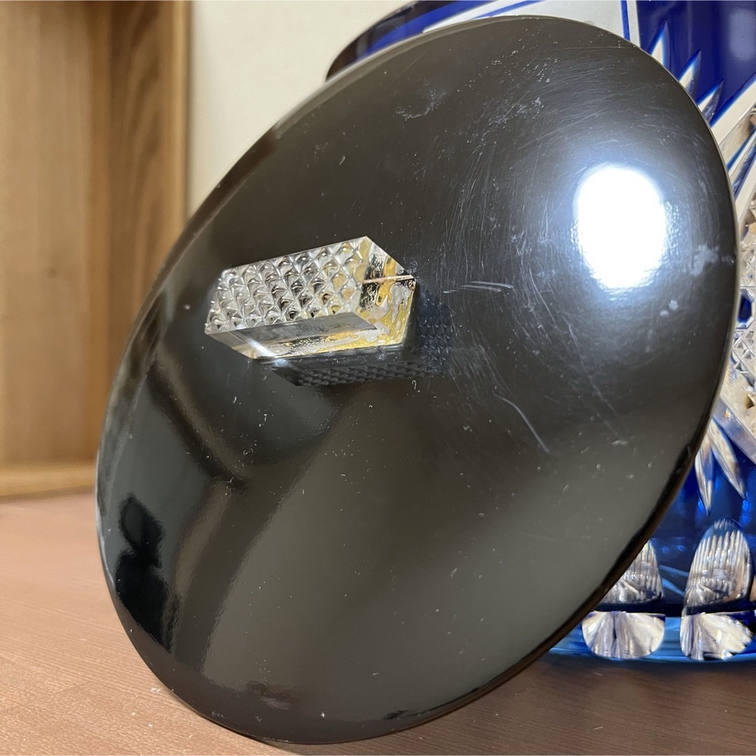 【超美品/一点モノ】江戸切子 特大サイズ 濃紺 【超美品/一点モノ】江戸切子 特大サイズ 濃紺