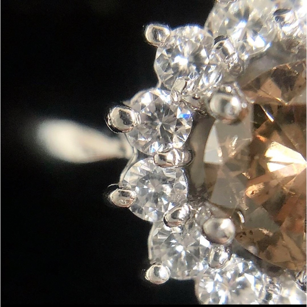 ブラウン ダイヤモンド 0.62ct Pt900 プラチナ 一粒 ダイヤ リング レディースのアクセサリー(リング(指輪))の商品写真