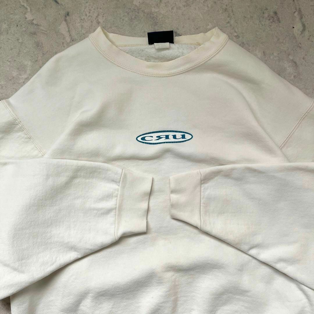 CRU(クルー)の【90s USA製 CRU】バックプリント スウェット トレーナー クルー 白 メンズのトップス(スウェット)の商品写真