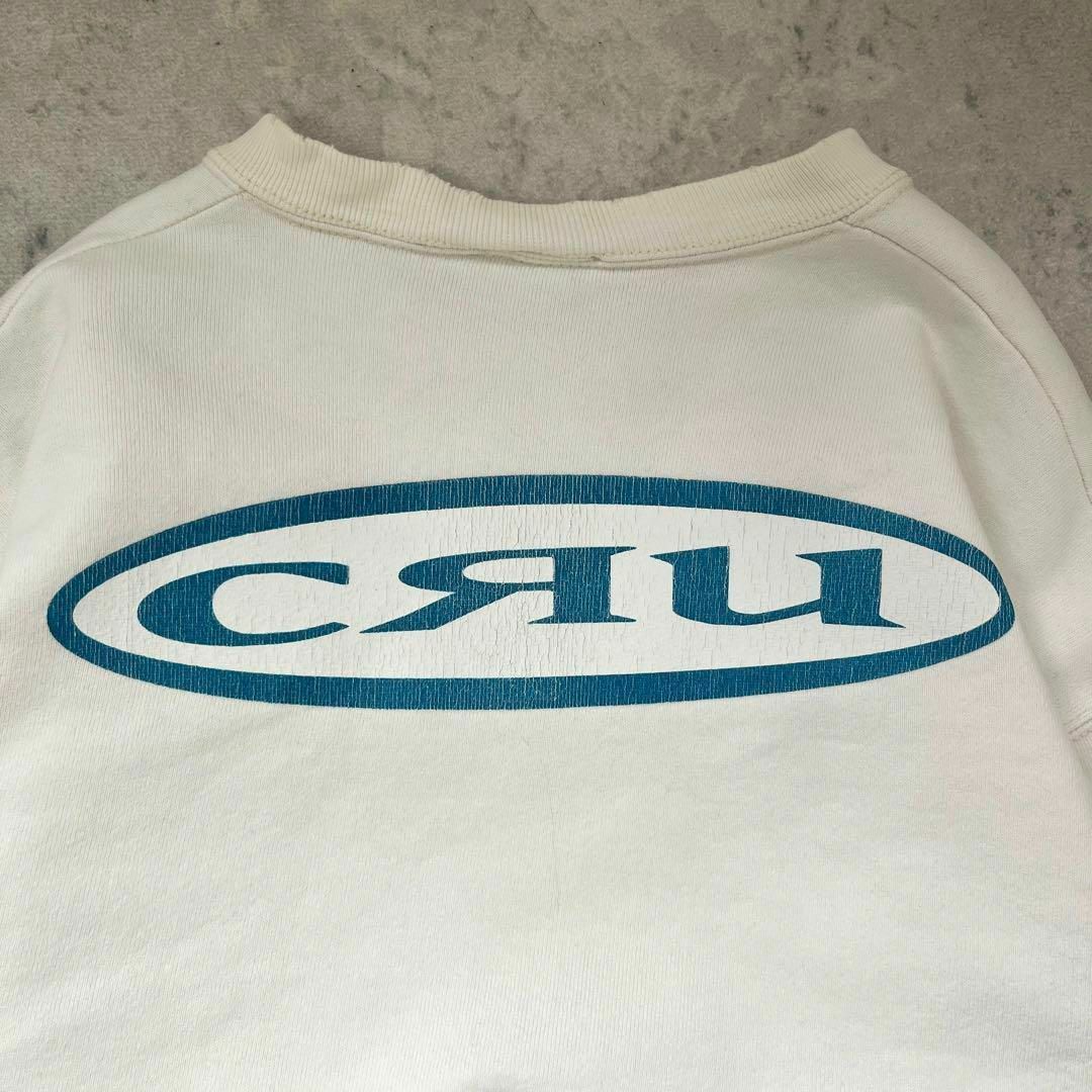 CRU(クルー)の【90s USA製 CRU】バックプリント スウェット トレーナー クルー 白 メンズのトップス(スウェット)の商品写真