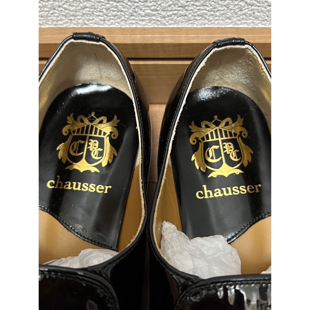 chausser(ショセ)のchausser ショセ　オペラスリッポン　ブラック　エナメル　フォーマル レディースの靴/シューズ(ローファー/革靴)の商品写真