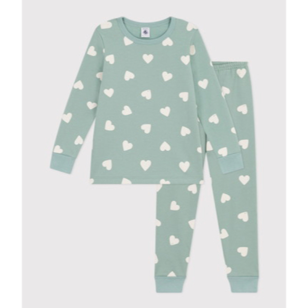 PETIT BATEAU(プチバトー)の新品　プチバトー　PETIT BATEAU  ハート　パジャマ4ans キッズ/ベビー/マタニティのキッズ服女の子用(90cm~)(パジャマ)の商品写真