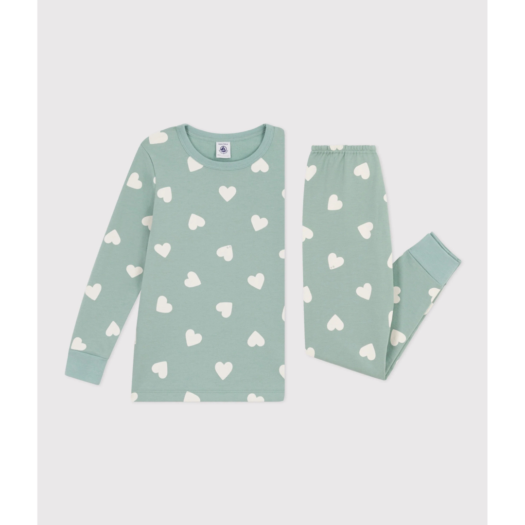 PETIT BATEAU(プチバトー)の新品　プチバトー　PETIT BATEAU  ハート　パジャマ4ans キッズ/ベビー/マタニティのキッズ服女の子用(90cm~)(パジャマ)の商品写真