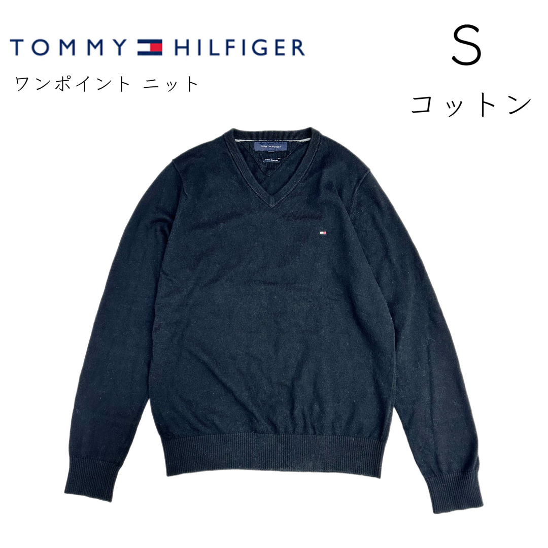 【Tommy Hilfiger】S 黒 ウール混 ニット セーター コットン | フリマアプリ ラクマ