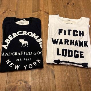 アバクロンビーアンドフィッチ(Abercrombie&Fitch)のアバクロ ✳︎半袖✳︎Tシャツ✳︎ロゴ✳︎ロゴティー✳︎ネイビー✳︎白(Tシャツ/カットソー(半袖/袖なし))