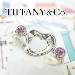 ティファニー(Tiffany & Co.)のティファニー TIFFANY ピンクサファイア オープンハート リング シルバー(リング(指輪))