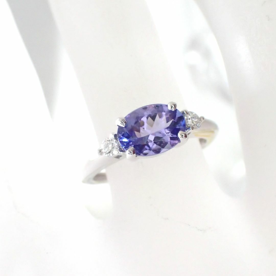 タンザナイト 1.23ct ダイヤモンド 0.10ct K18WG リング  レディースのアクセサリー(リング(指輪))の商品写真