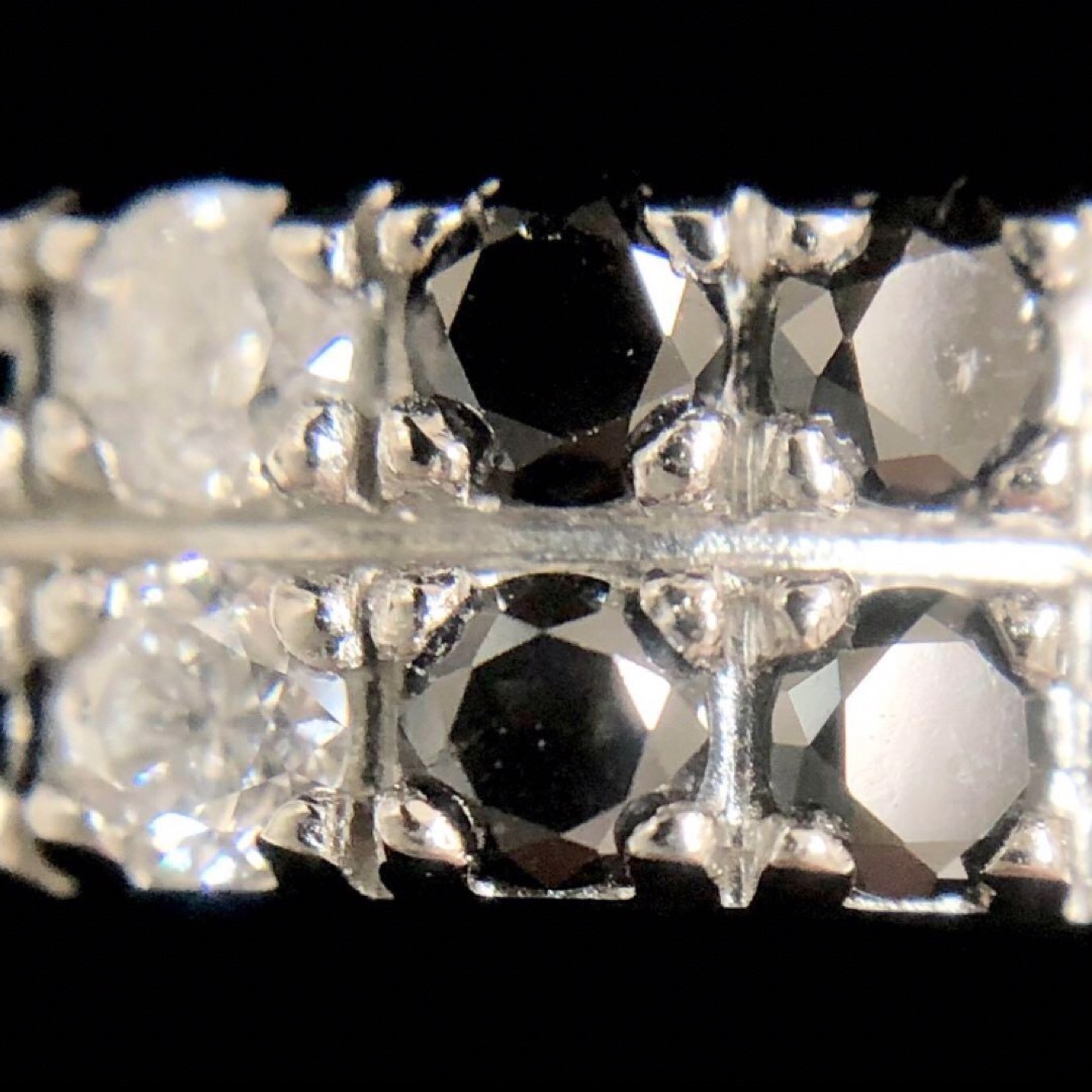 高級 K14WG ブラック ダイヤモンド 1.00ct ダイヤ リング 指輪 レディースのアクセサリー(リング(指輪))の商品写真