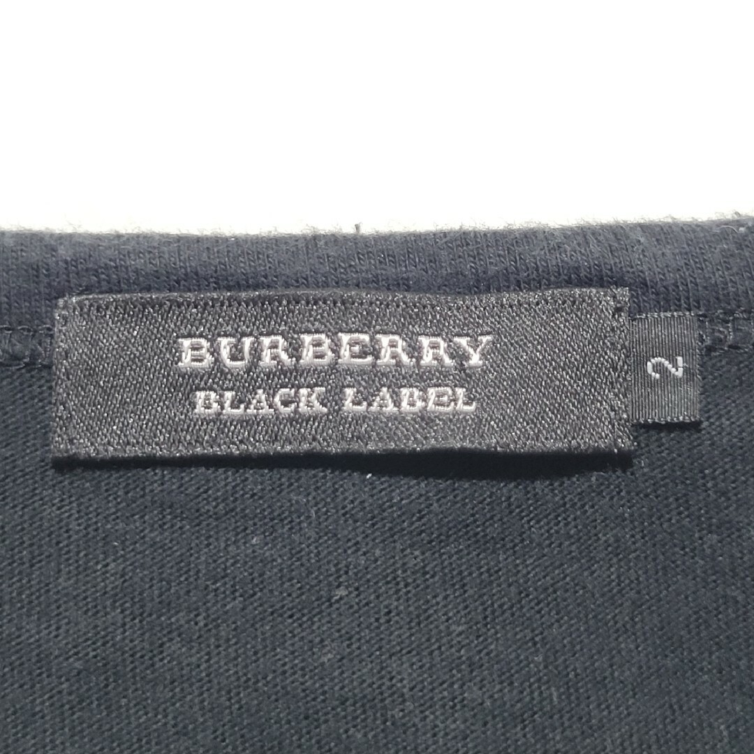BURBERRY BLACK LABEL(バーバリーブラックレーベル)の【良品】バーバリー ブラックレーベル　半袖 Tシャツ ビッグ ホースロゴ 黒 2 メンズのトップス(Tシャツ/カットソー(半袖/袖なし))の商品写真