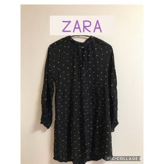 ザラ(ZARA)のザラ　ワンピース　トップスにも　長袖　マタニティにも　アース　ロペ　無印良品系(ひざ丈ワンピース)