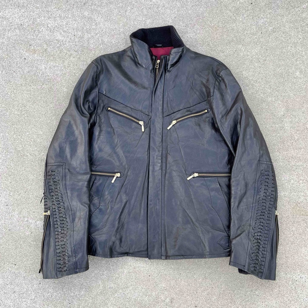 ABAHOUSE(アバハウス)のvintage 90's ABAHOUSE レザーライダース シングル 八の字 メンズのジャケット/アウター(ライダースジャケット)の商品写真