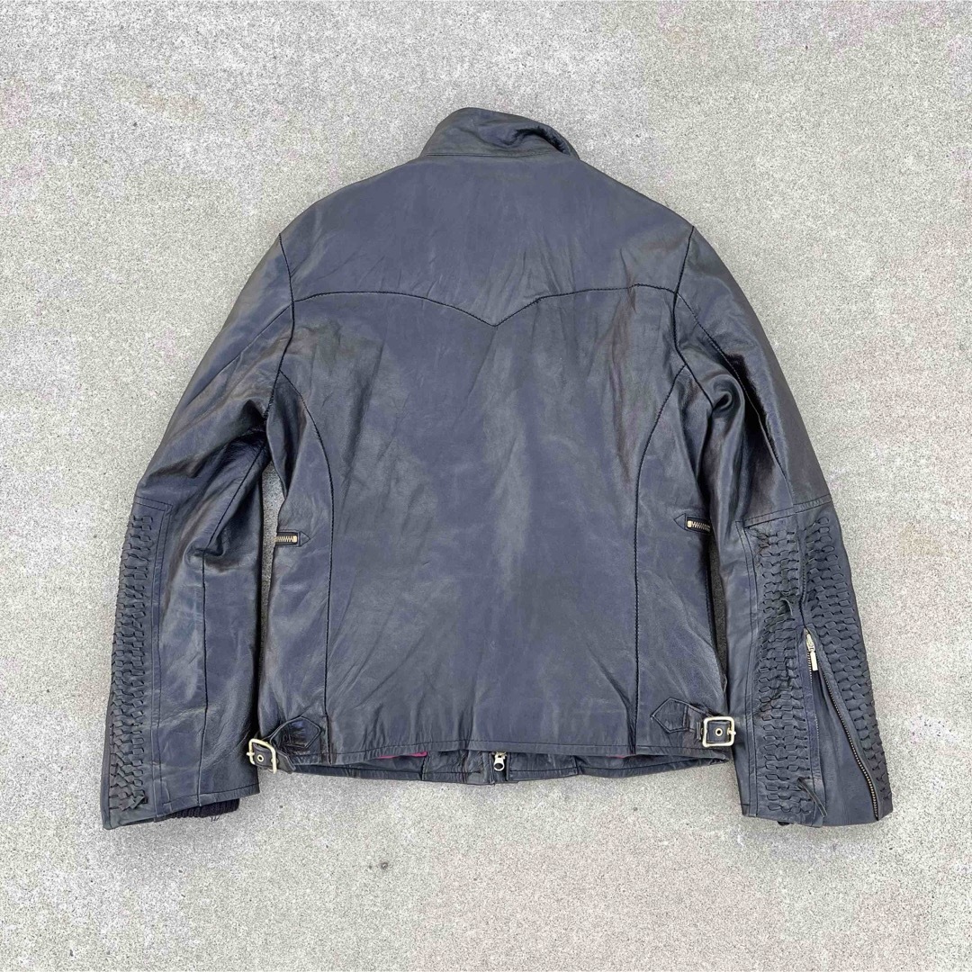 ABAHOUSE(アバハウス)のvintage 90's ABAHOUSE レザーライダース シングル 八の字 メンズのジャケット/アウター(ライダースジャケット)の商品写真