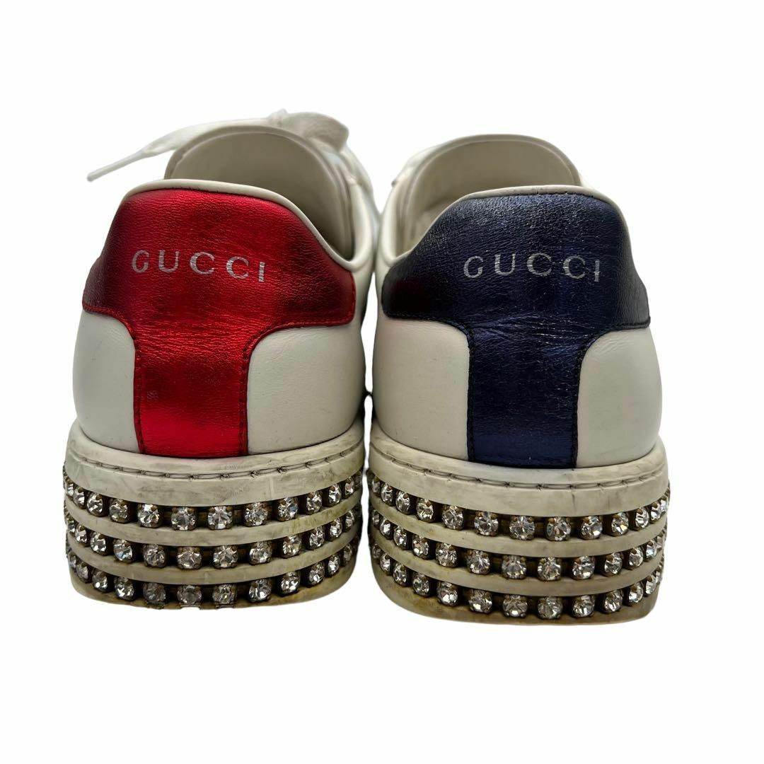 ●付属品完備● Gucciレザー 厚底 スニーカー ビー シェリーライン